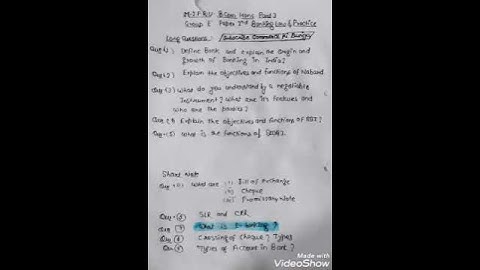 Mjpru B.com. Hons. part 3 || Group E || Banking law and practice || important Questions #mjpru #bcom