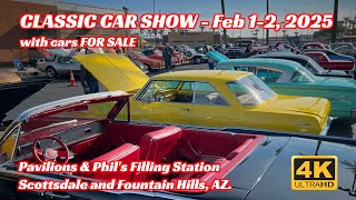Classic Car and Hot Rod Show with cars For Sale | Pavilions and Phil's Filling Station | Scottsdale