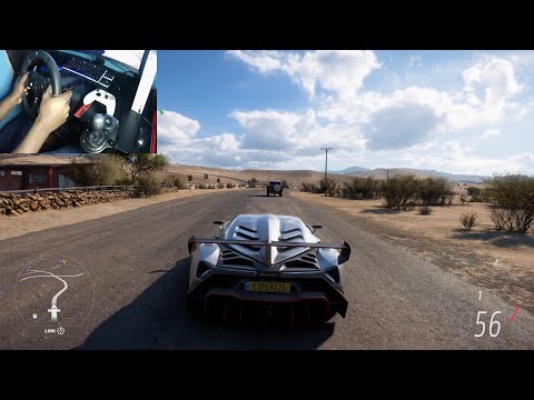 Lamborghini Veneno : Forza horizon 5 : Logitech g920 gameplay : Intel Arc A770 GPU