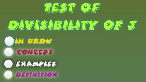 Test of Divisibility of 3, Test of Divisibility of 3 in Urdu