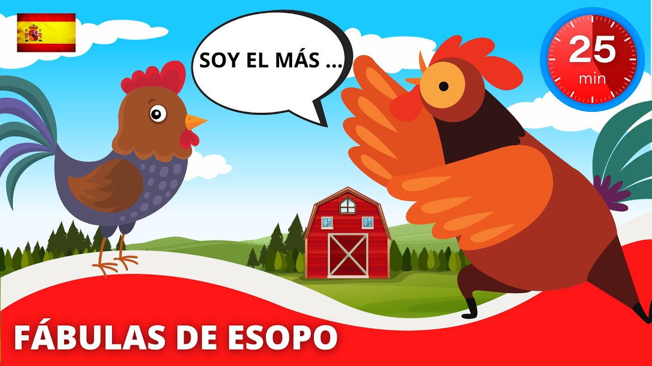 FÁBULAS ILUSTRADAS CON MORALEJA |🐓🦅Los Gallos y El Águila +Recopilación
