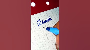 How to write the name "Dinesh Tanwar" 😍❣️ in calligraphy handwriting #cursive #viral #trending #new