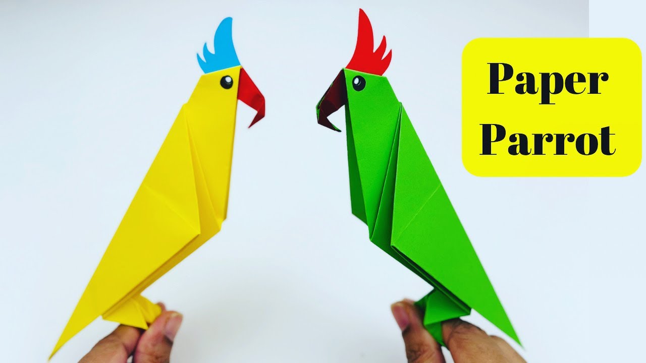 How To Make Easy Paper Bird Parrot Toy For Kids / Craft Ideas / Paper
