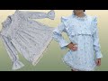 🌈 Blouse Cutting and Stitching | Sew a cute pleated girly blouse for your angel🤌