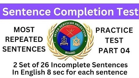 Sentence Complition Practice Test | most repeated words | ISSB | SSB | Psychologist test
