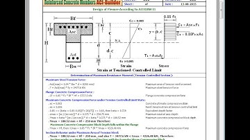 RCM ACI-BUILDER Design of T Beam with Singly Reinforced Concrete Beam
