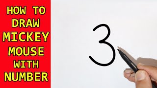 How To Draw Mickey Mouse With Number 3 Easy in ( Hindi ) How To Draw Mickey Mouse With Number 3 Easy in ( Hindi )