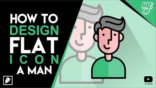How To Design Flat Icon in CorelDraw - A Man