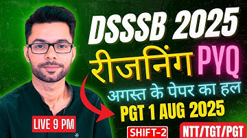 DSSSB Reasoning Class 3 🔴 Master DSSSB 2025 Reasoning: Tips, Tricks & PYQs |  DSSSB-TGT/PGT/NTT EXAM