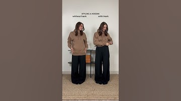 Thumbnail of Styling a HOODIE with & without the viral cropped hoodie hack with 2 elastics 🎀 #fashionhacks