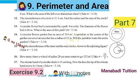 7th class maths|Chapter 9|🤷‍♀️Perimeter and area|💁‍♀️Exercise 9.2| Q no 13&14 |part 7|with notes|