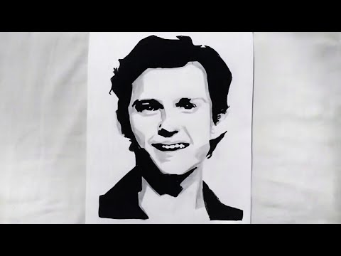 How to stencil draw Tom Holland (easy)#tomholland