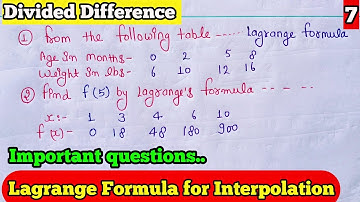 Use Lagrange Formula | Lagrange Formula for Interpolation important questions| lec 7