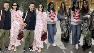 Sonam Kapoor, Anand Ahuja And  Aishwarya Rai With Daughter Spotted At Airport