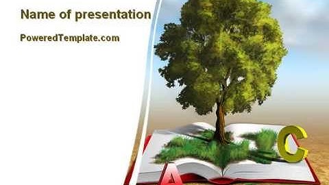 Green Tree of Knowledge PowerPoint Template by PoweredTemplate.com