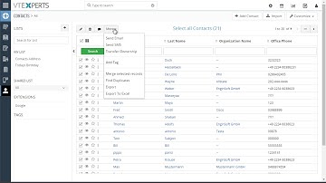 VTiger 7 Extension: List Export to XLS (Excel)