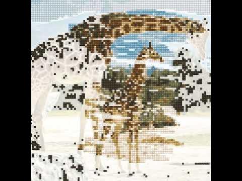 Paint by number giraffes - YouTube