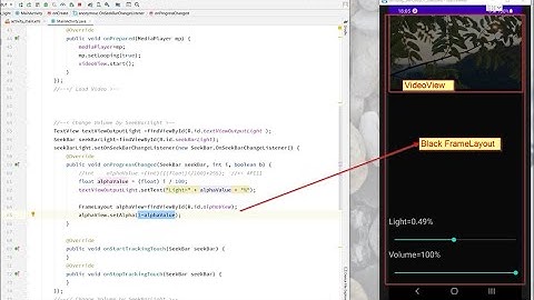 🐞 Android VideoView with Transparent Alpha .setAlpha on FrameLayout above