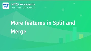 [WPS Academy] 2.5.7 Excel: More features in Split and Merge