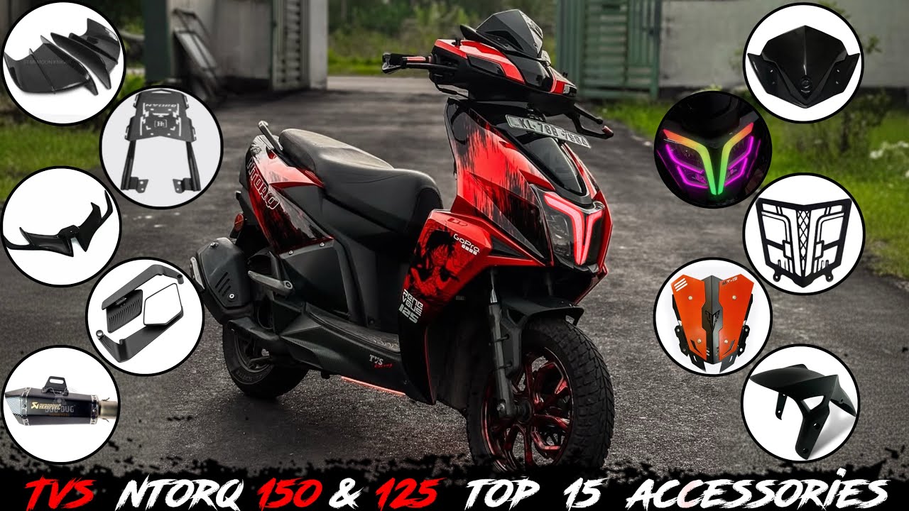 Ntorq 125 all accessories🔥| Ntorq 150 full modification visor,exhaust,winglet,DRL,mudguard,mirror