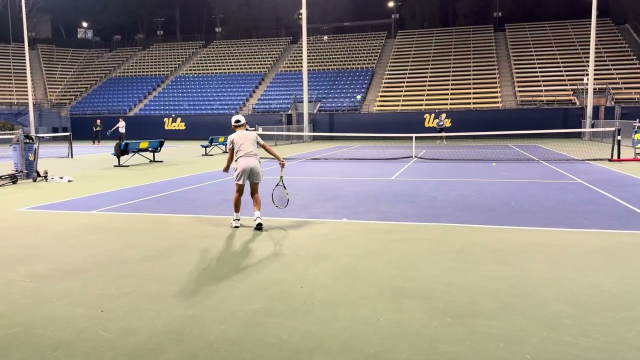 ethan drop shots Emon van Loben Sels (UCLA Men's Tennis) and.......