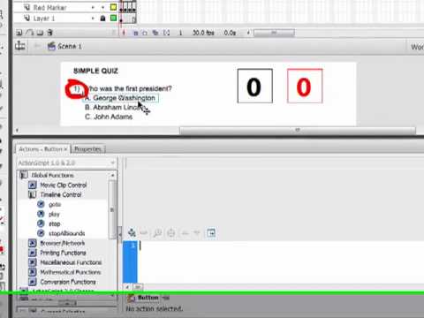 Flash tutorial - Creating a Quiz