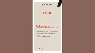 Tip 58 of 100: Use Indexers #csharp #dotnet #dotnetcore #dotnetcore   #coding #codinghacks