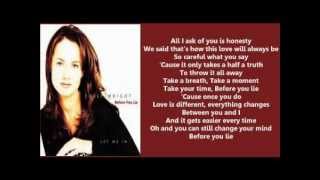 Vignette de la vidéo "Chely Wright - Before You Lie ( + lyrics 1997)"