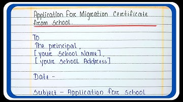 Application for migration certificate | migration certificate application writing in English