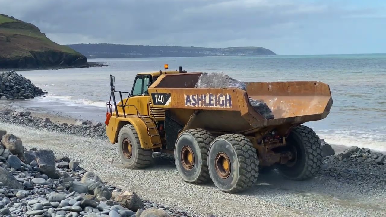 Coastal Construction Work at Aberaeron in Ceredigion in Wales - April 2024