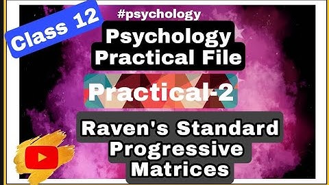 Class 12 Psychology Practical File || Practical-2| Raven