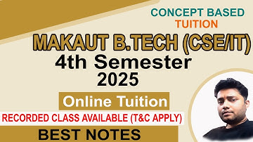 MAKAUT Btech CSE 4th sem online tuition 2025 | B.Tech tuition in west bengal