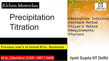 Precipitation titration | Volhard Indicator | Adsorption (Fajan