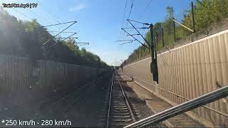 280 km/h Führerstandsmitfahrt ICE: Stuttgart Hbf - Karlsruhe Hbf via Bruchsal | TrainPilot Jay©