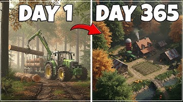 SURVIVING 365 Days Turning A FOREST INTO A FARM! 1/3
