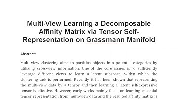 Multi View Learning a Decomposable Affinity Matrix via Tensor Self Representation on Grassmann Manif