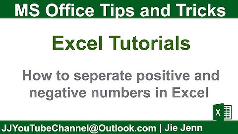How to separate positive and negative numbers | Excel Tutorial