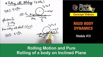 Class 11 Physics | Rigid Body Dynamics | #31 Pure Rolling of a body on Inclined Plane | JEE & NEET