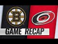 Aho, Teravainen power Hurricanes past Bruins, 5-3