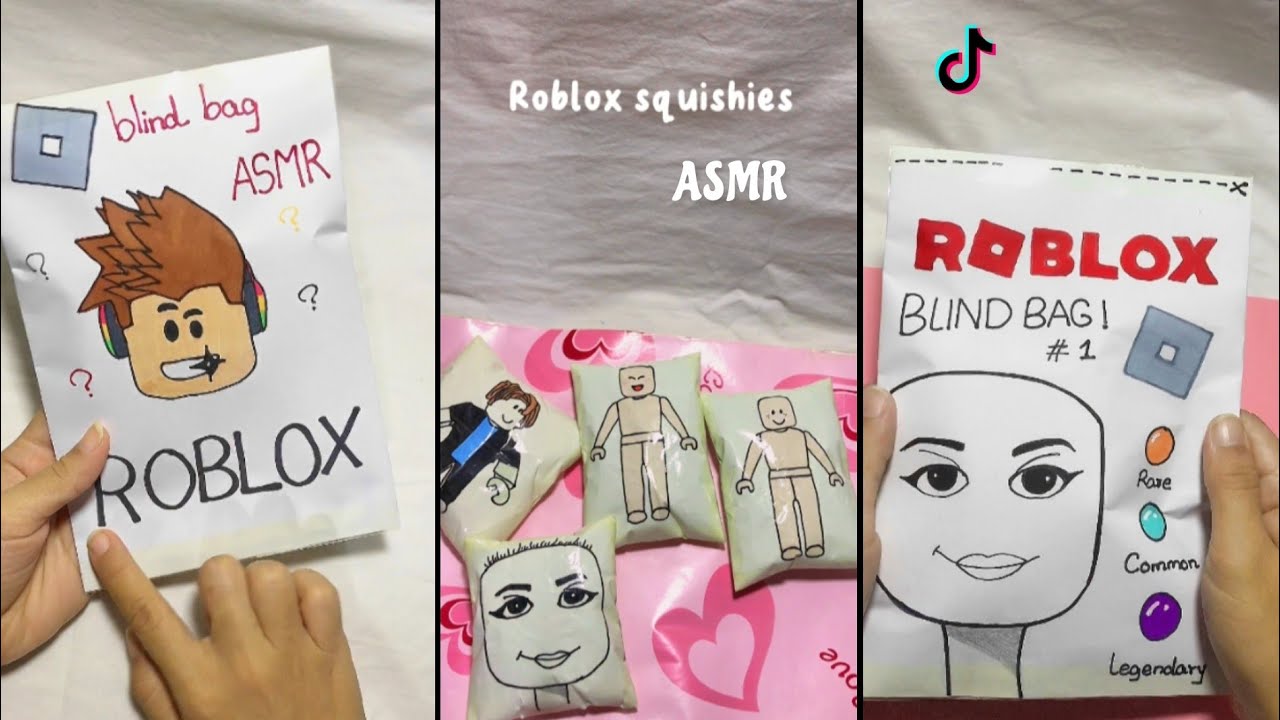 Roblox blind bag compilation 🖤 ASMR #paper #diy #craft #asmr #games  # #roblox #gaming 