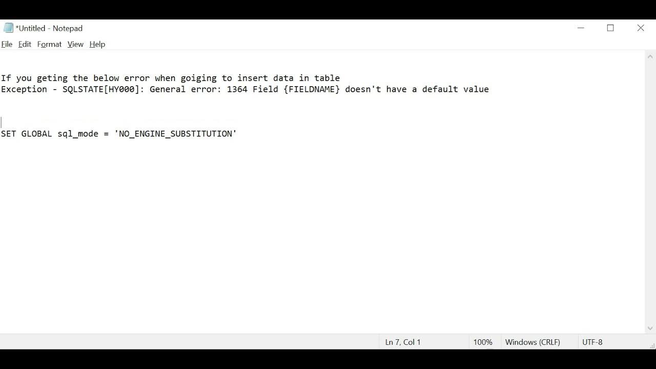 Turn off MYSQL strict mode | Doesn't have a default value due to mysql ...