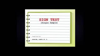 single sample sign test