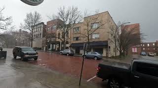 First Thunderstorm of the Year in Downtown Jamestown NY Today! March 25, 2023 #lightning #thunder