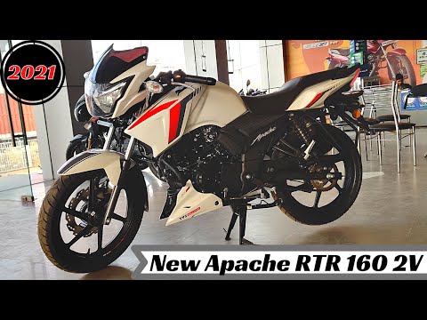 2021 New TVS Apache RTR 160 2V (White) Detailed Review | New Changes | Price | Feature | Walkaround⚡