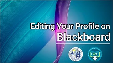 Editing Your Profile on Blackboard