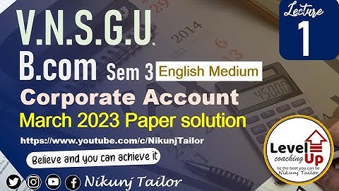 S.Y.B.com sem-3 | Corporate March 2023 Part 1|VNSGU #nikunjtailor #paper_solution