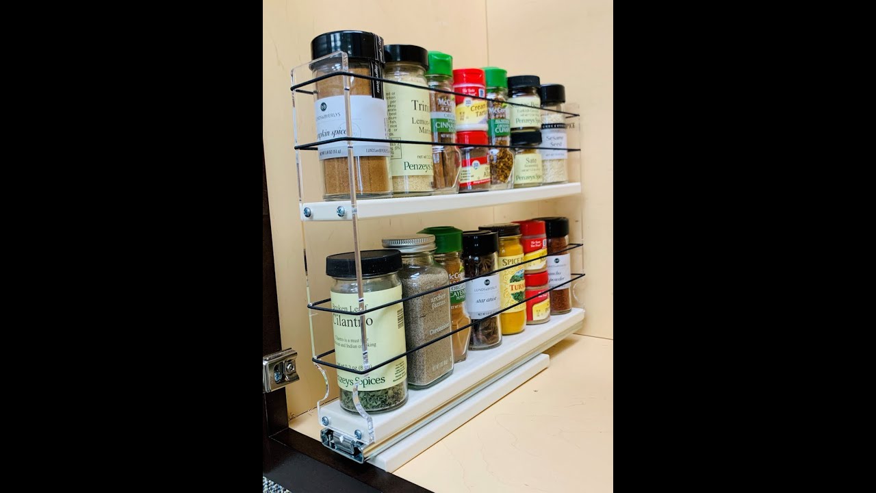 Vertical Spice Dual Tier 2 Drawer Full Extension Spice Rack And Storage  Organizer With Elastic Flex Sides For Spice Jars And Larger Containers,  Cream : Target