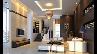 Contemporary Cappuccino Floating top TV Console for TVs up to 46″ wall-mounted tv and beige walls