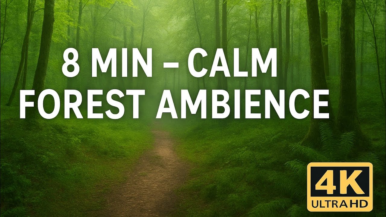 🌲 Calm Forest Ambience | 8 Minutes of Deep Relaxation in 4K Ultra HD