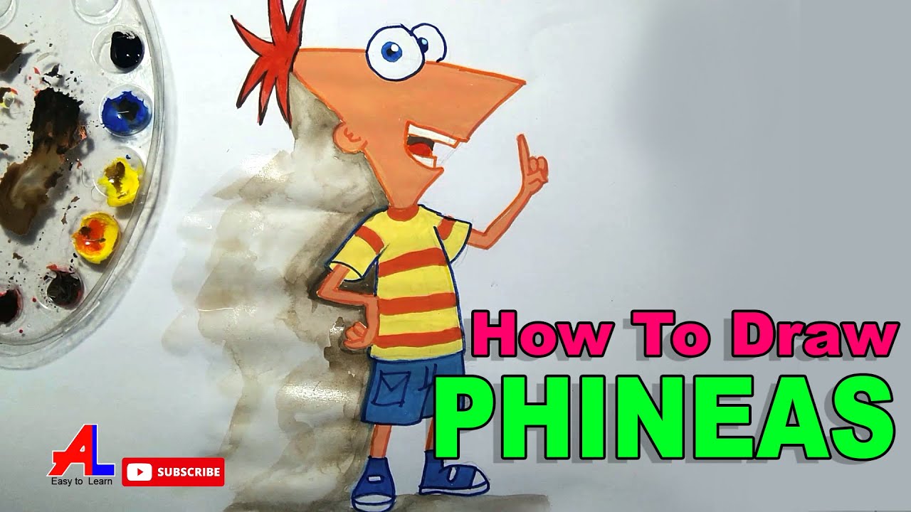 How to DRAW PHINEAS from Phineas and Ferb Step by step - YouTube